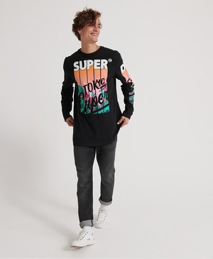 Superdry Tyler Slim Flex Férfi Farmer Fekete | JIWVD0173